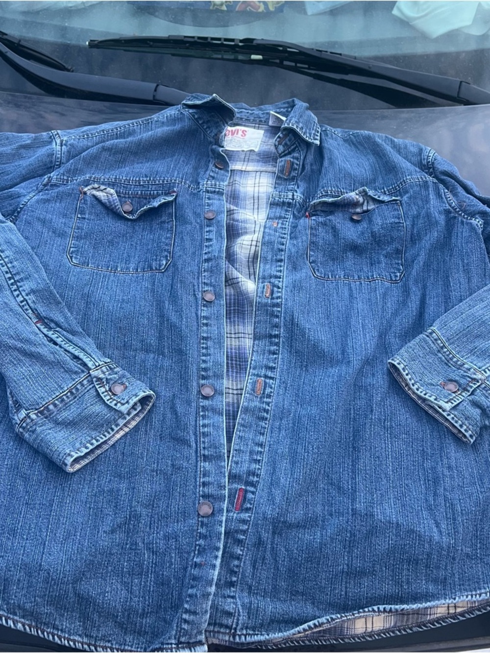 Levi's Genuine Workwear Denim/Flannel Lined Utility Shacket Size Large